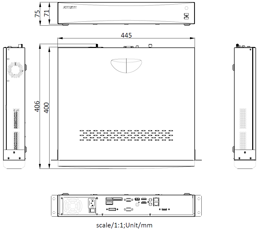 DS-7700NX-I4(V2)外形尺寸